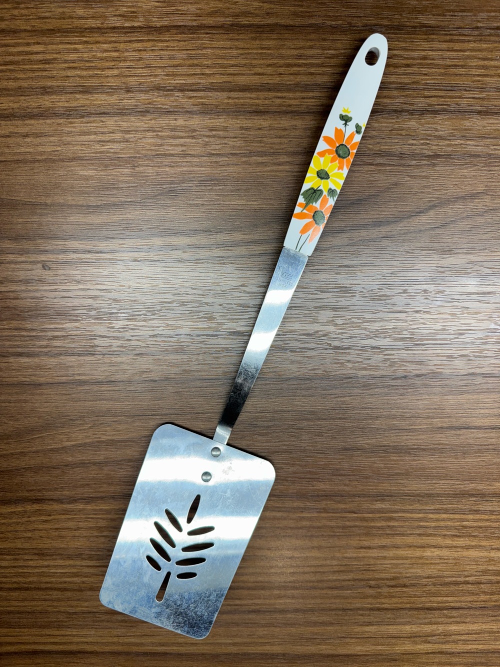 Vintage Floral-Print Stainless Steel Spatula - Yellow & Orange